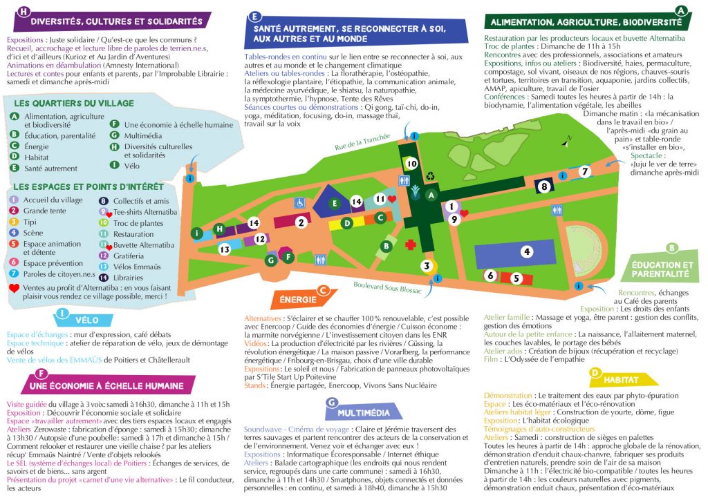 côté intérieur du dépliant programme